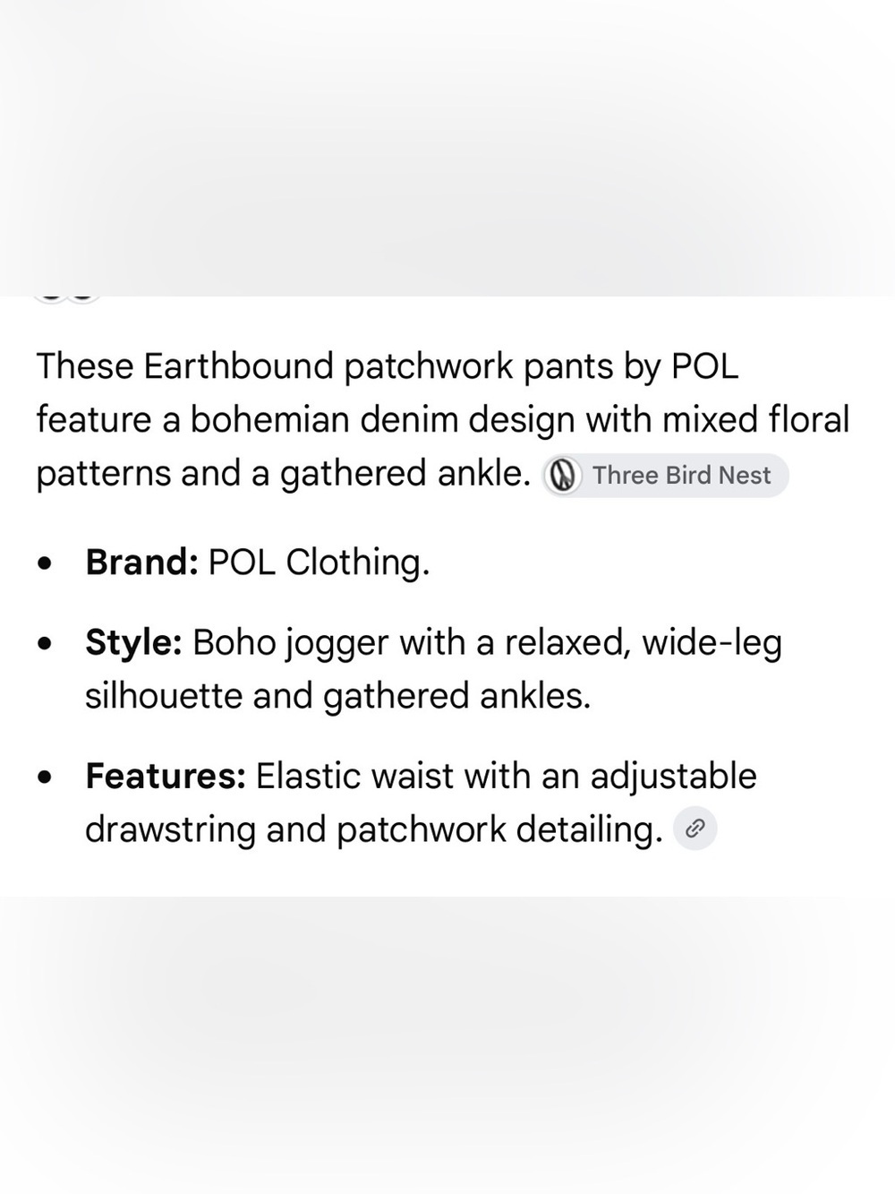 POL Earthbound Patchwork Jogger Pants, blue colorway, floral, sz L, like new! - Picture 11 of 12